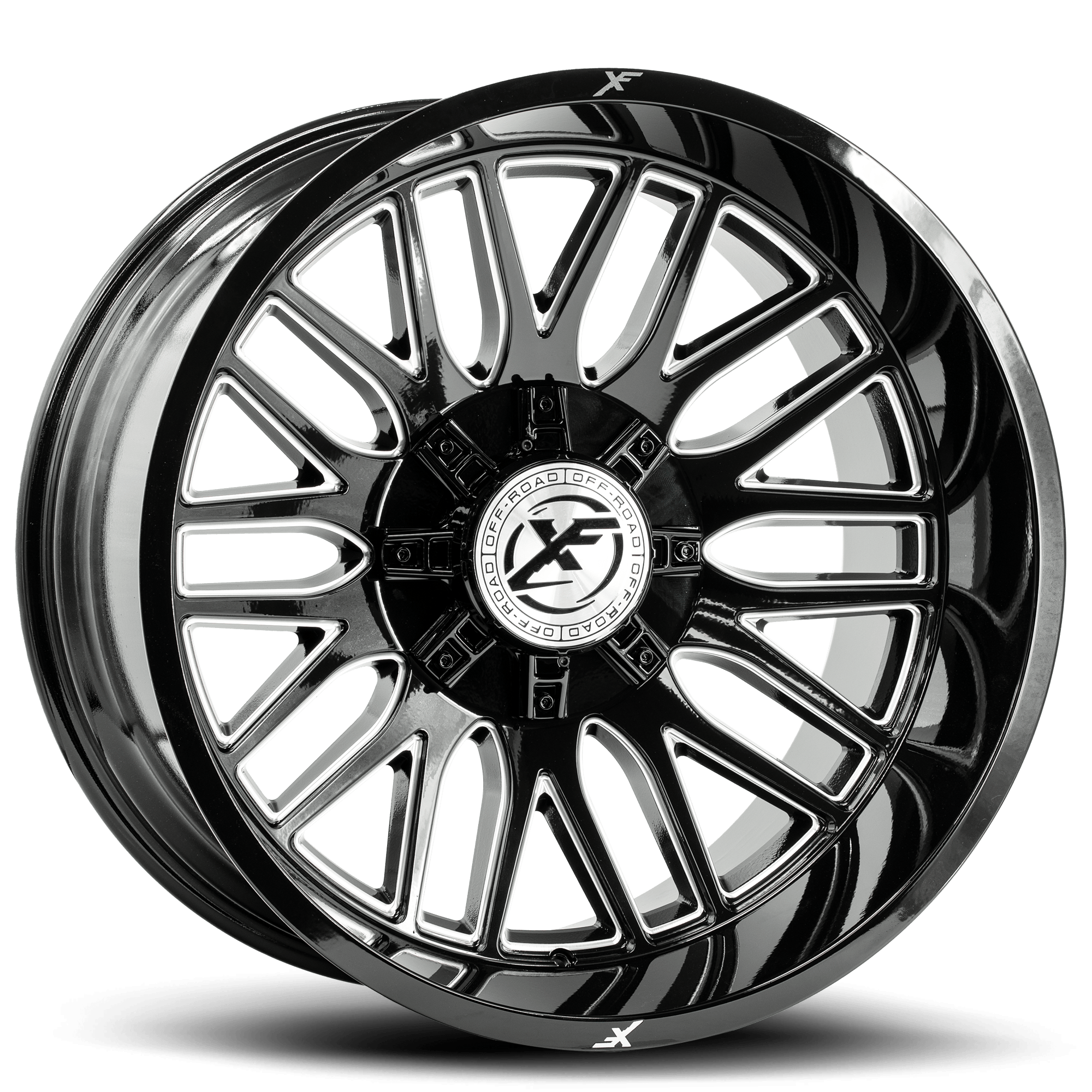 22x12 XF-240 Gloss Black & Milled -44mm - HulkOffsets