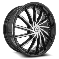 22x9.5 AZA-517 Gloss Black & Machined +15mm - HulkOffsets