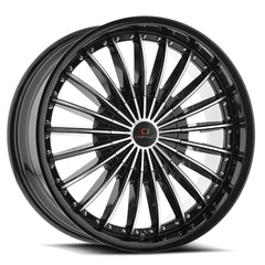 22x9.5 CLV-32 Gloss Black & Machined +25mm - HulkOffsets