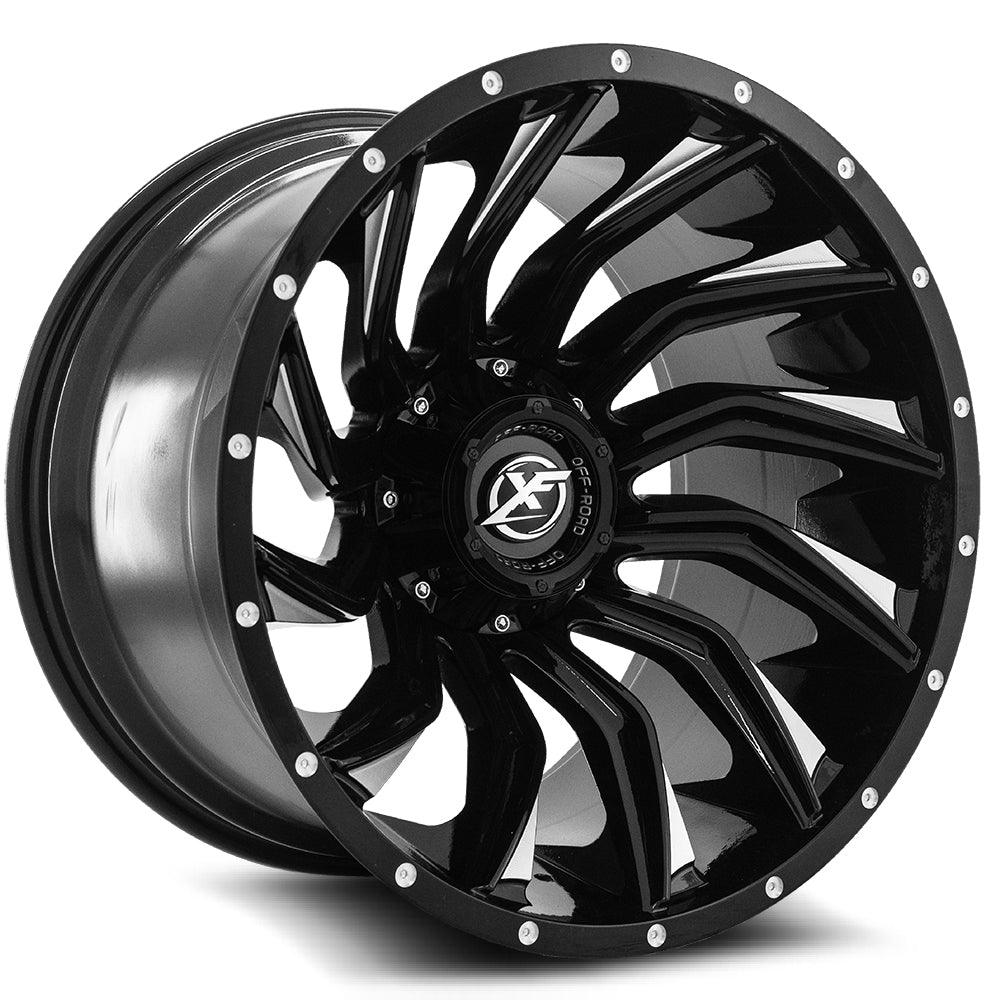 20x12 XF-224 Gloss Black & Milled -44mm - HulkOffsets