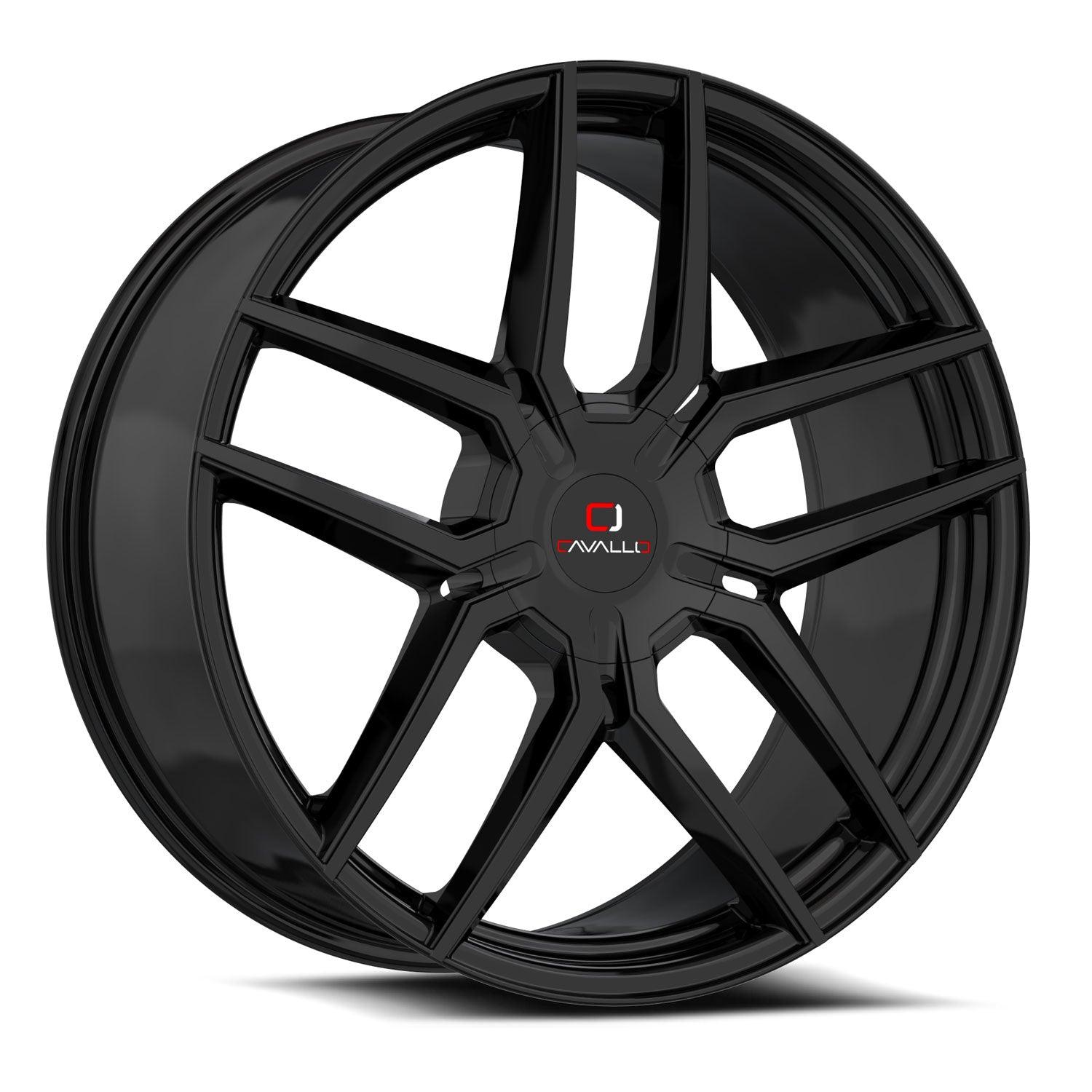 22x8.5 CLV-55 Gloss Black +38mm - HulkOffsets