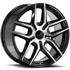 Cavallo 24x9 CLV-55 Gloss Black & Machined +18mm - HulkOffsets