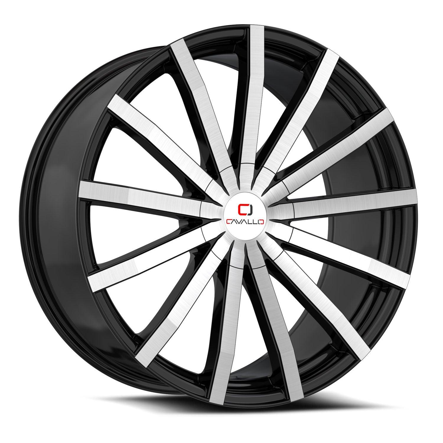 Cavallo 18x8 CLV-52 Gloss Black & Machined +35mm - HulkOffsets