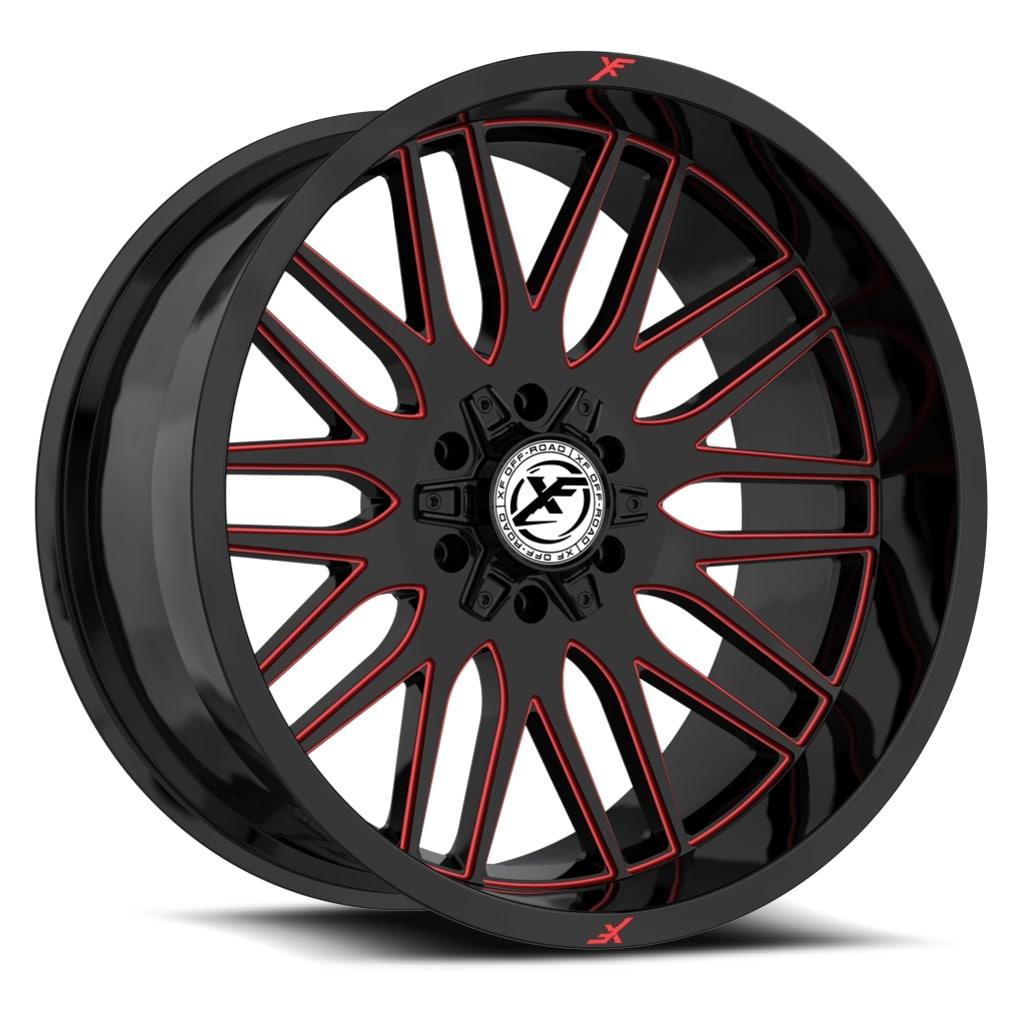 24x12 XF-240 Gloss Black & Red Milled -44mm - HulkOffsets