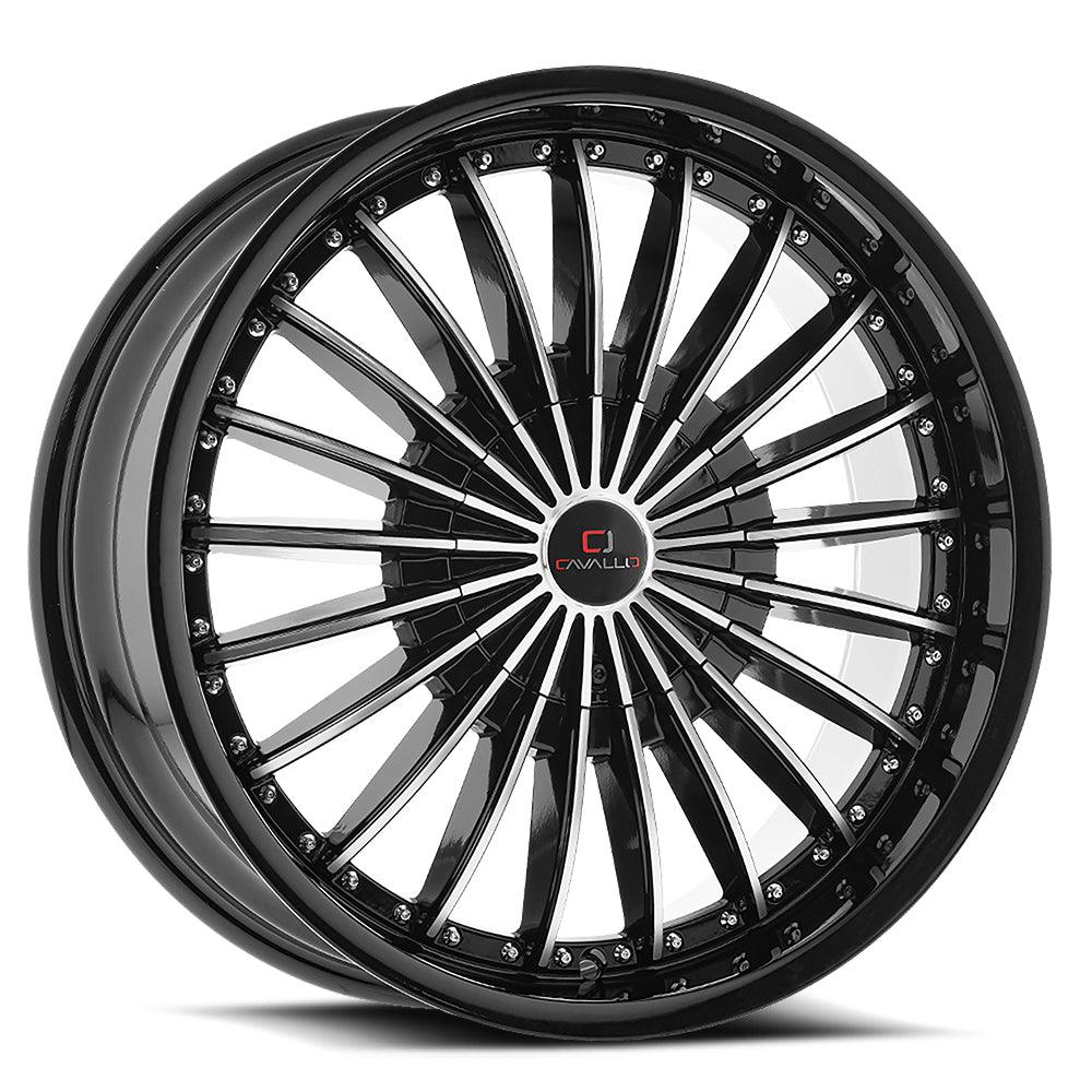 20x8.5 CLV-32 Gloss Black & Machined +35mm - HulkOffsets