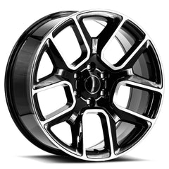 22x9 C-16 Gloss Black & Machined +24mm - HulkOffsets