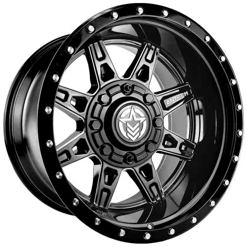 20x12 Rogue Gloss Black with Milled Spoke Edges -44mm - HulkOffsets